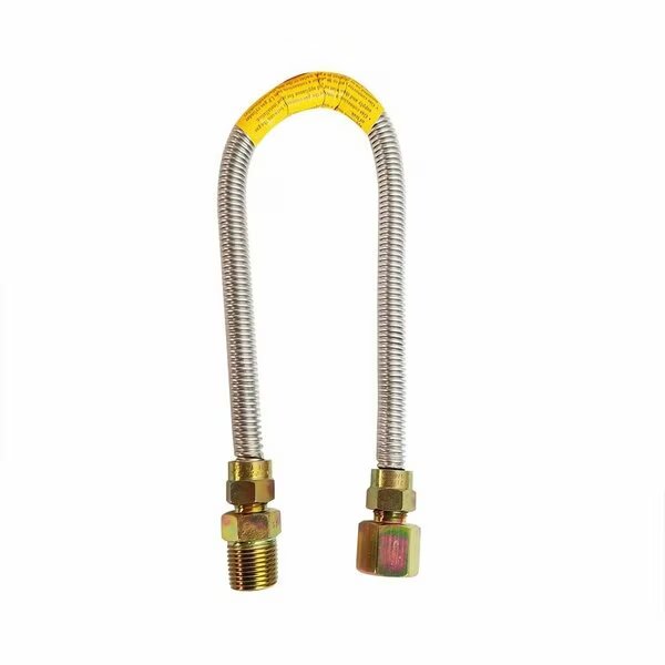 Stainless Steel Gas Flex -3/8 Inch O.D. x 1/4 Inch I.D. x 12 Inch Long with 1/2 Inch MIP, Thrifco Plumbing, Mfr#: 4400685